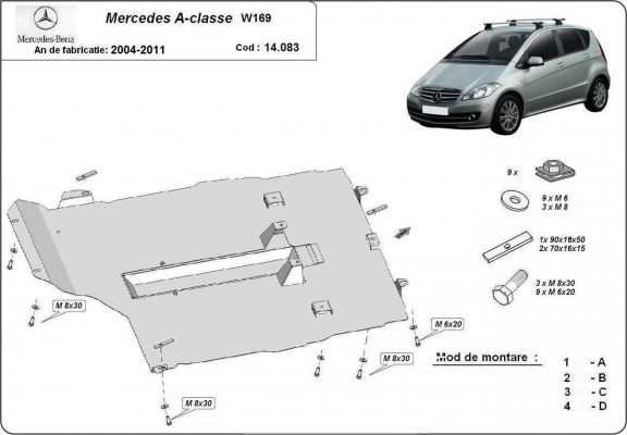Cubre carter metalico Mercedes A-Class W169