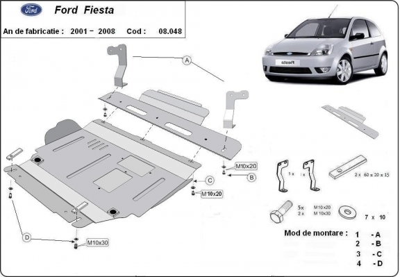 Cubre carter metalico Ford Fiesta