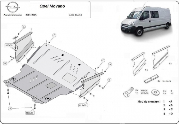 Cubre carter metalico Opel Movano A
