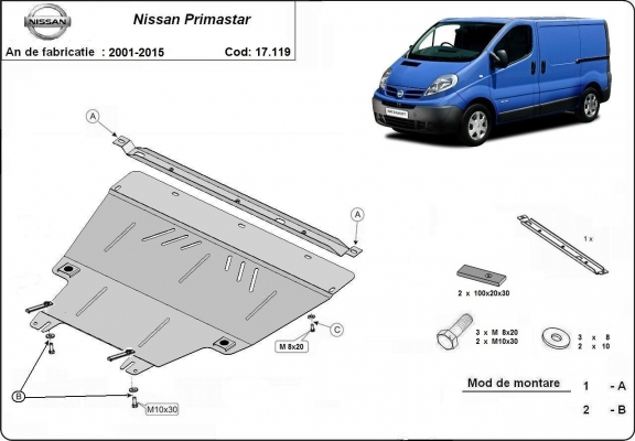 Cubre carter metalico Nissan Primastar