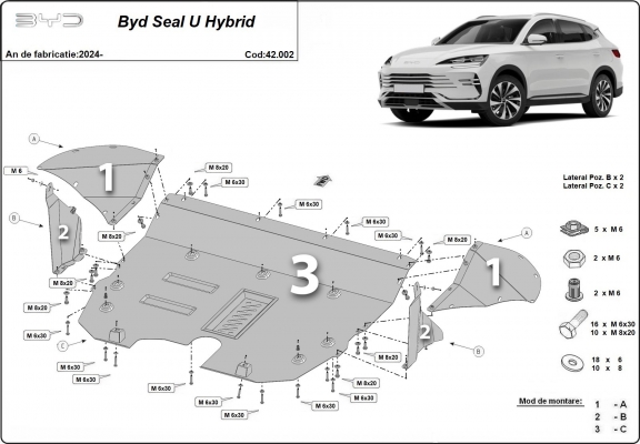 Cubre carter metalico BYD Seal U DM-i
