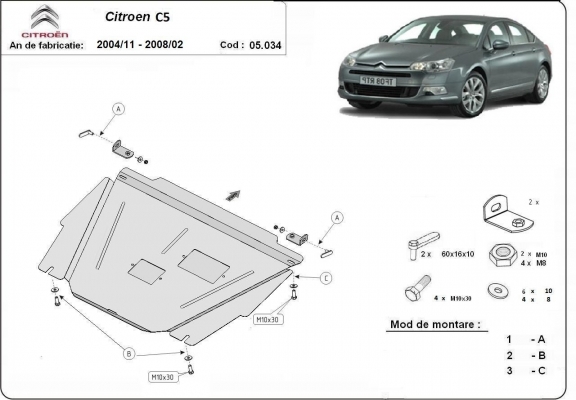 Cubre carter metalico Citroen C5