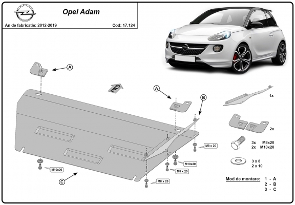 Cubre carter metalico Opel Adam