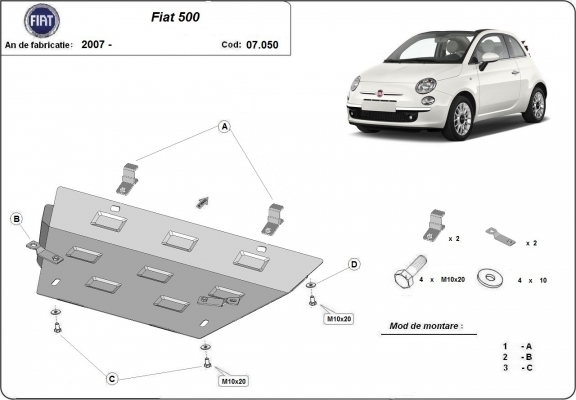 Cubre carter metalico Fiat 500