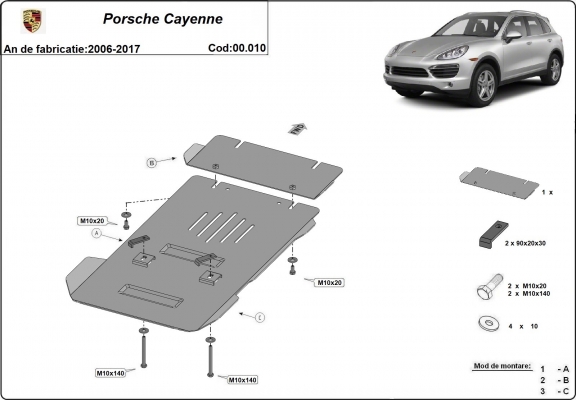 Protector de la caja de cambios Porsche Cayenne