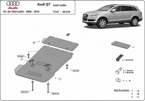 Protector de la caja de cambios Audi Q7