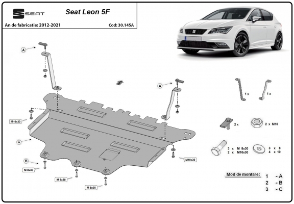 Cubre carter metalico Seat Leon Mk3 