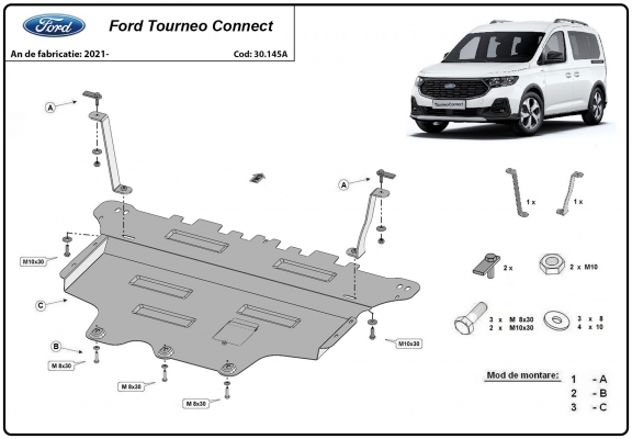 Cubre carter metalico Ford Tourneo Connect 
