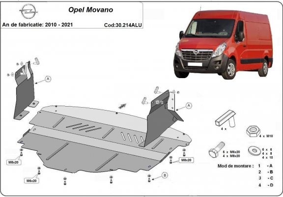 Cubre carter de aluminio Opel Movano