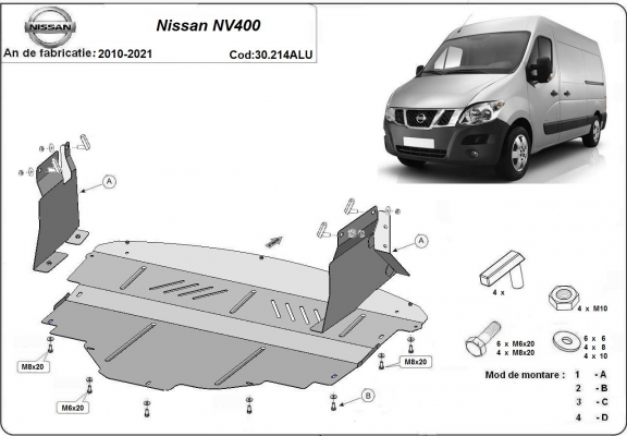Cubre carter de aluminio Nissan NV400