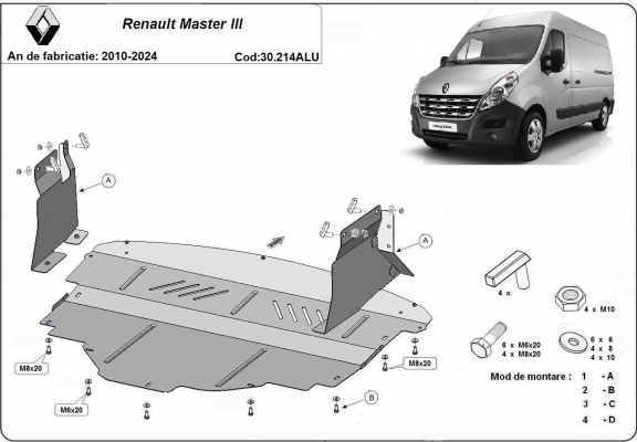 Cubre carter de aluminio Renault Master