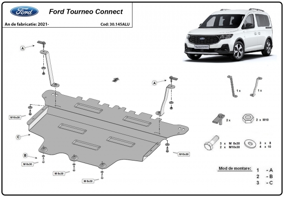 Cubre carter de aluminio Ford Tourneo Connect