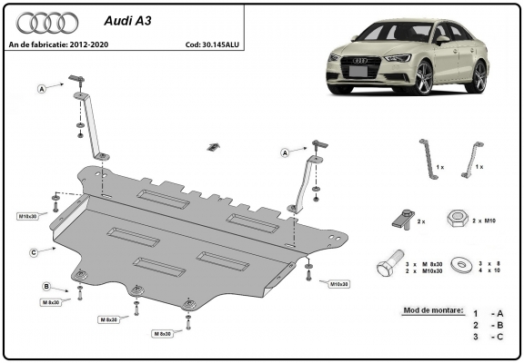 Cubre carter de aluminio Audi A3