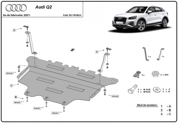 Cubre carter de aluminio Audi Q2