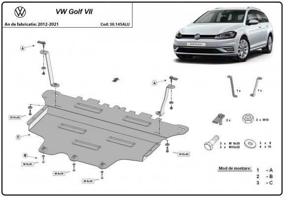 Cubre carter de aluminio VW Golf 7