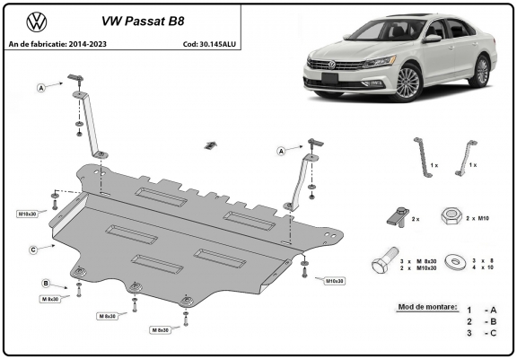 Cubre carter de aluminio VW Passat B8