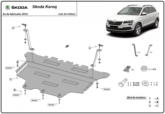 Cubre carter de aluminio Skoda Karoq
