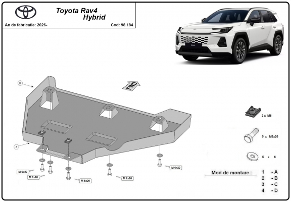Protector del diferencial Toyota RAV 4 Hybrid