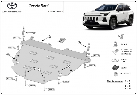 Cubre carter de aluminio Toyota RAV4