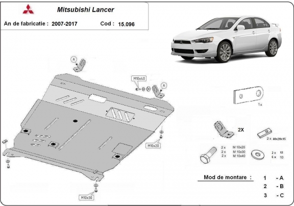 Cubre carter metalico Mitsubishi Lancer