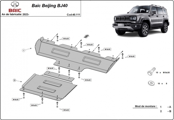 Cubre carter metalico Baic Beijing BJ40