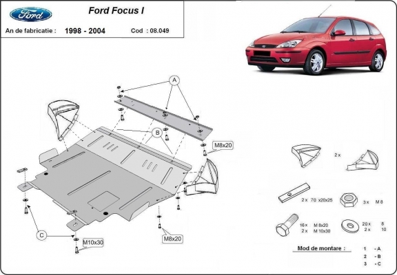 Cubre carter metalico Ford Focus 1