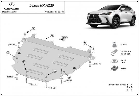 Cubre carter metalico Lexus NX AZ20
