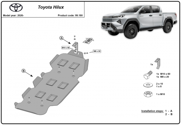 Protector del deposito de combustible Toyota Hilux