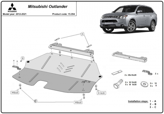 Cubre carter metalico Mitsubishi Outlander