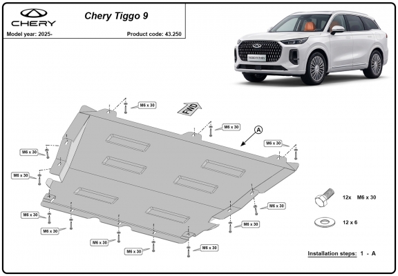 Cubre carter metalico Chery Tiggo 9