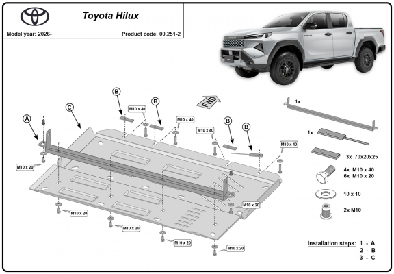 Protector del diferencial Toyota Hilux