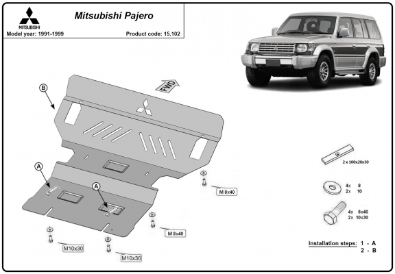 Cubre carter metalico Mitsubishi Montero 2