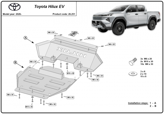 Cubre carter metalico Toyota Hilux EV