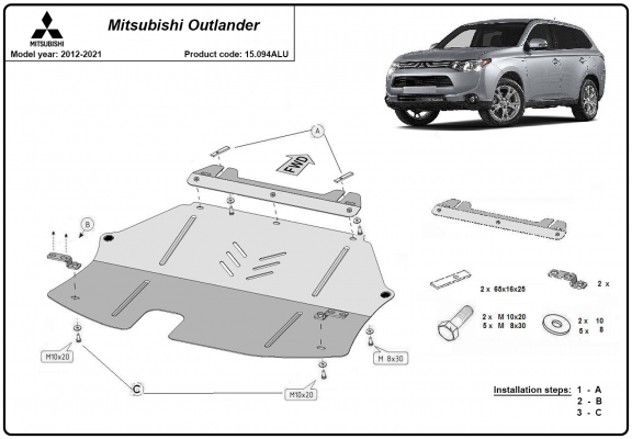 Cubre carter de aluminio Mitsubishi Outlander