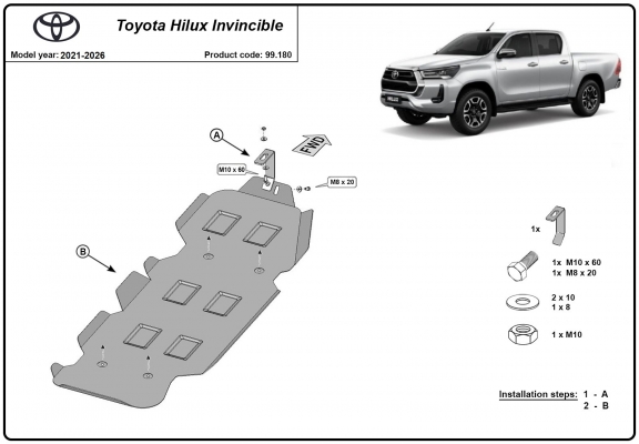 Protector del deposito de combustible Toyota Hilux Invincible