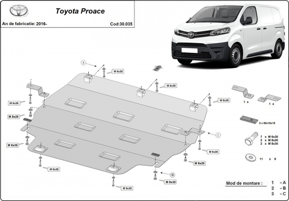 Cubre carter metalico Toyota Proace