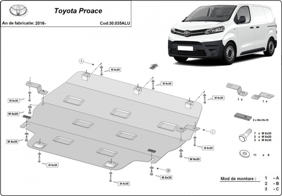 Cubre carter de aluminio Toyota Proace