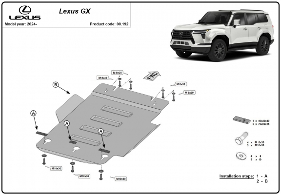 Protector metalico de la caja de cambios Lexus GX