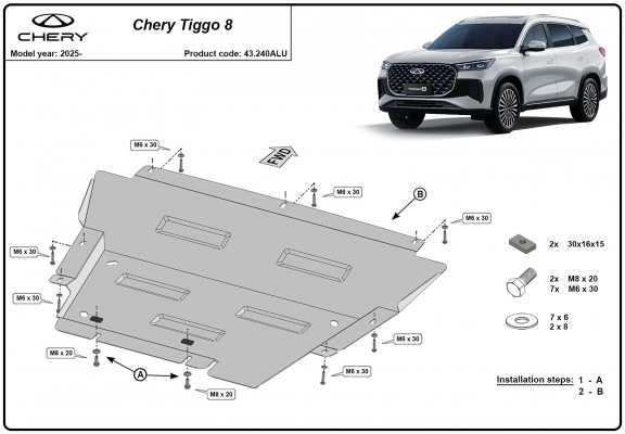 Cubre carter de aluminio Chery Tiggo 8