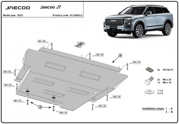 Cubre carter de aluminio Jaecoo J7