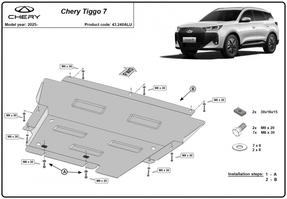 Cubre carter de aluminio Chery Tiggo 7