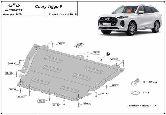 Cubre carter de aluminio Chery Tiggo 9