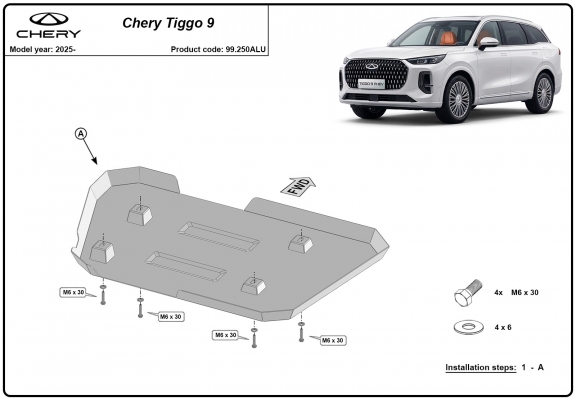 Protector de aluminio del deposito de combustible Chery Tiggo 9