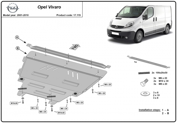 Cubre carter metalico Opel Vivaro A