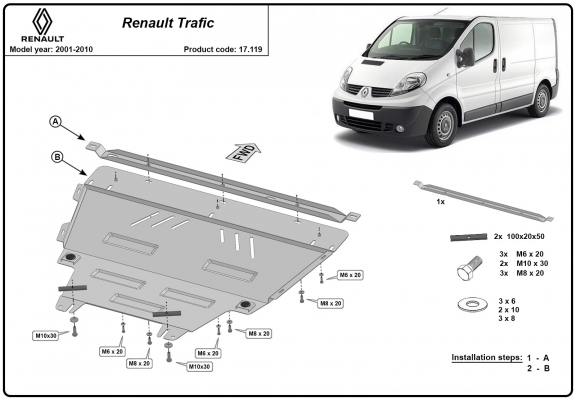 Cubre carter metalico Renault Trafic 2
