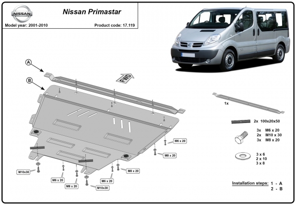 Cubre carter metalico Nissan Primastar