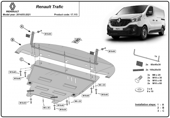 Cubre carter metalico Renault Trafic 3