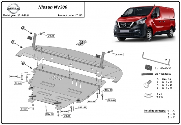 Cubre carter metalico Nissan NV300
