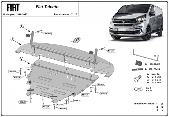 Cubre carter metalico Fiat Talento