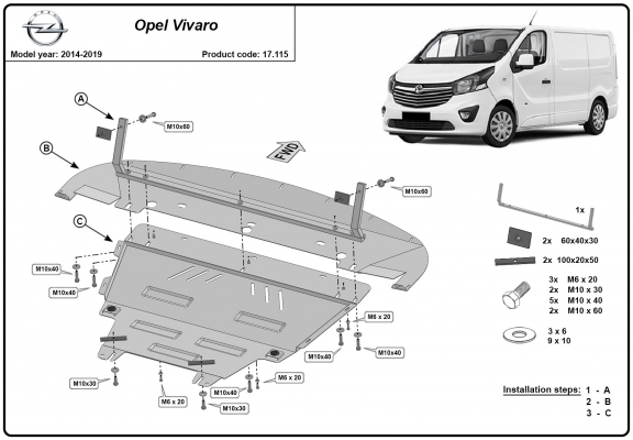 Cubre carter metalico Opel Vivaro B